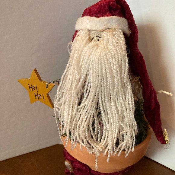SANTA POTTED WITH TREE SAYS ON IT STAR HO HO  NEW - Picture 1 of 4